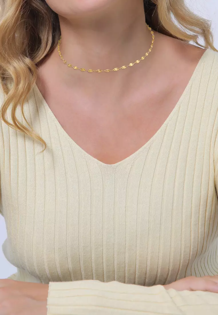 Buy ELLI GERMANY Necklace Choker Plate Design Star Look Trend Gold