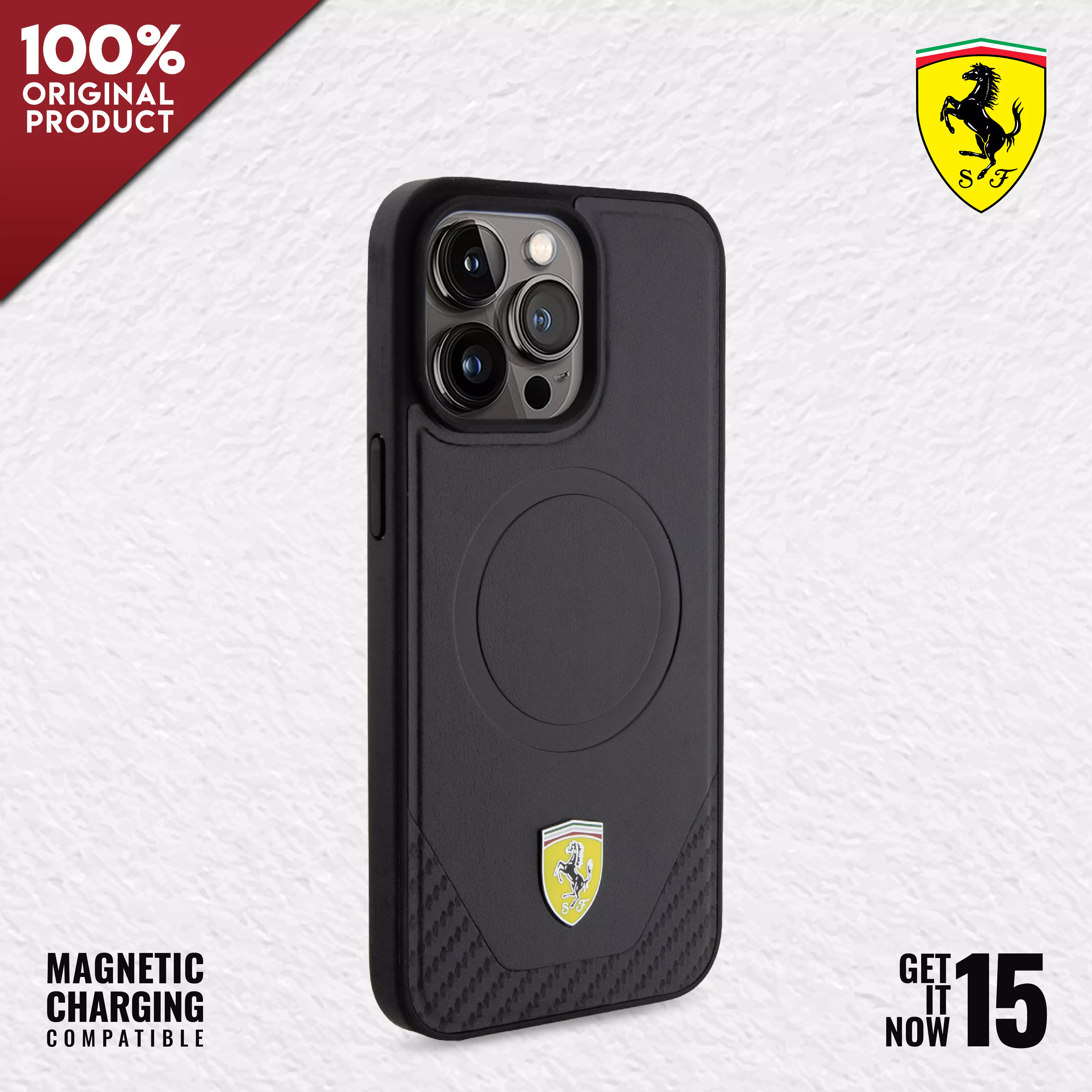 Original Case Ferrari Compatible for IPHONE 15 Pro Max