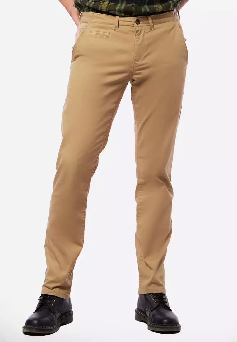 Chino Trousers Wrangler Texas Chino WRANGLER Loose Cut Light Brown