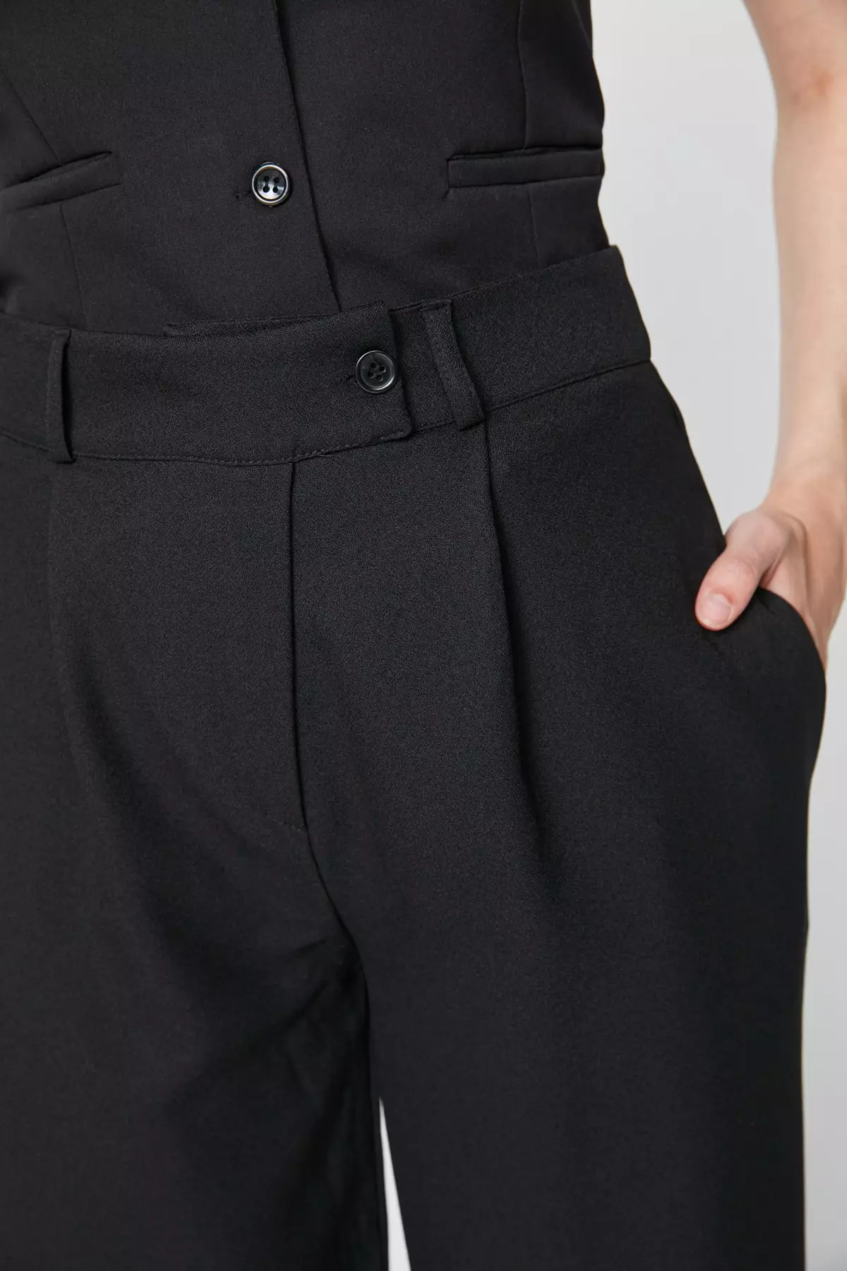 Wide Leg Woven Trousers