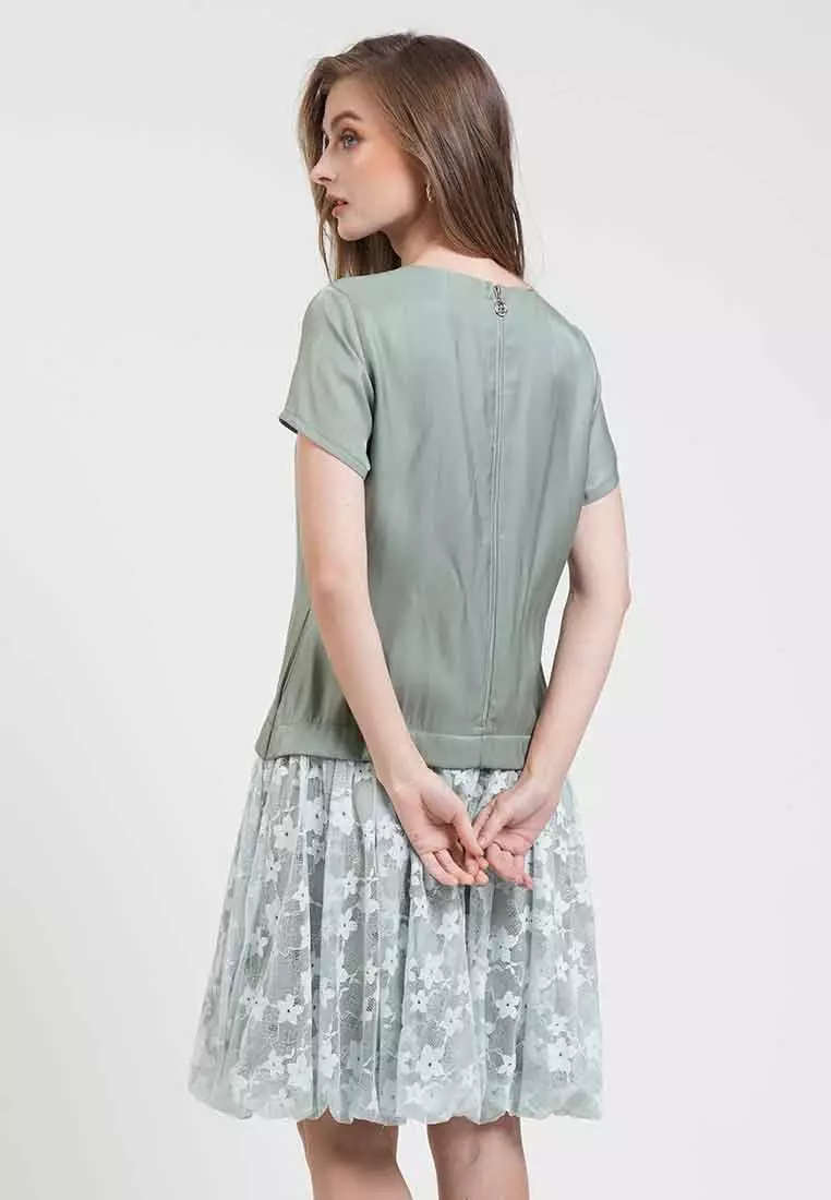 Sophie Floral Laced Midi Dress