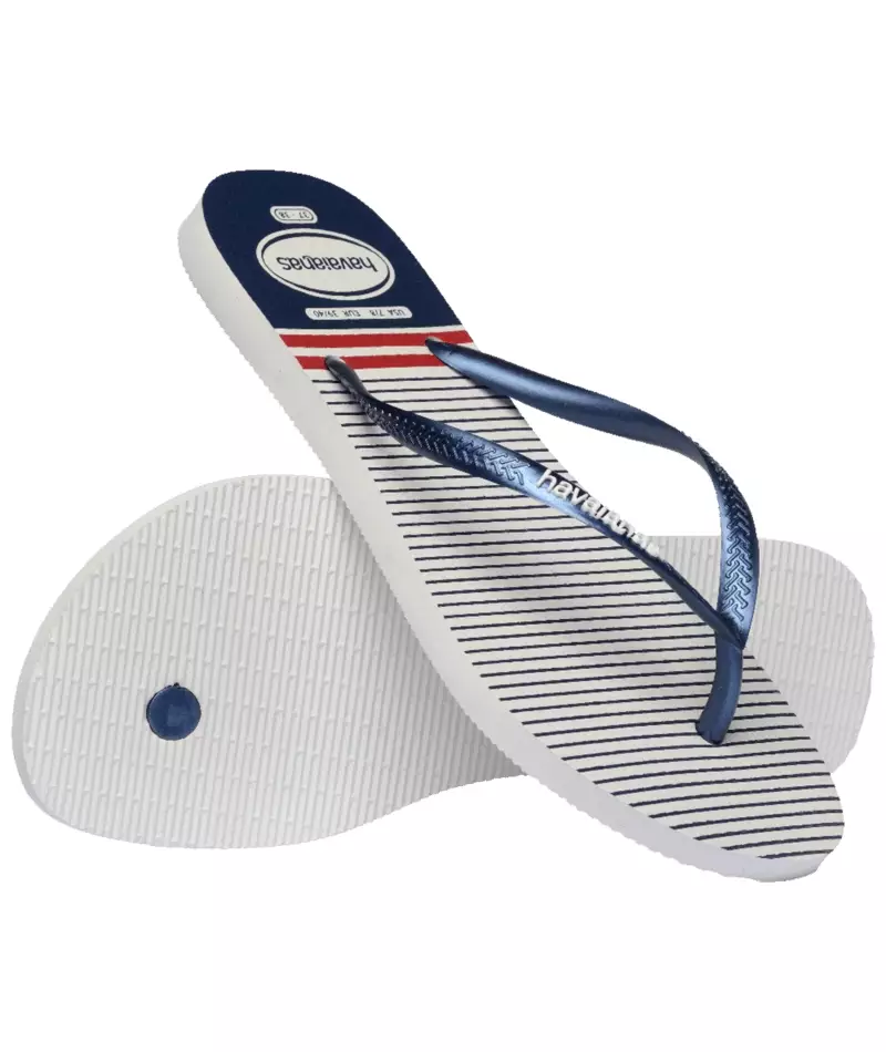 [ONLINE EXCLUSIVE] Havaianas 0425 Slim Nautical White/Navy - Sandal Wanita