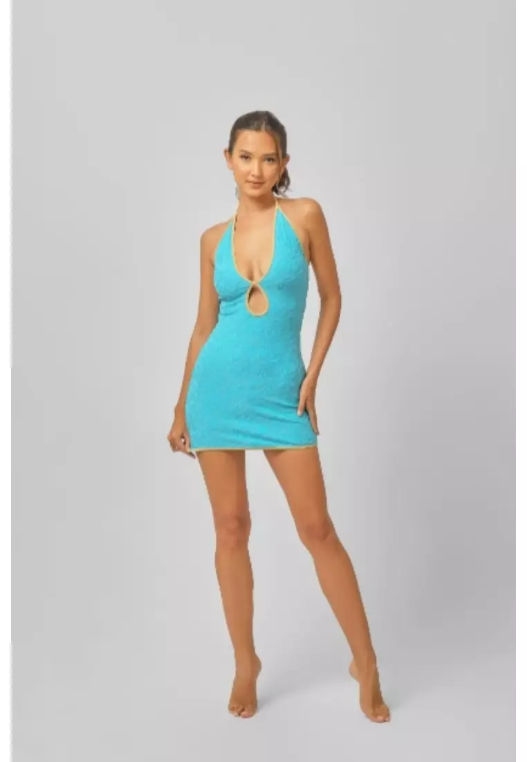 Greenlay Dress - Scuba :: Galaxy Blue