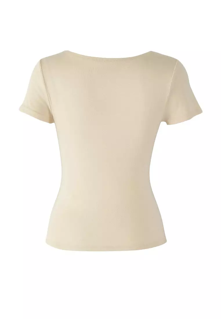 Stone Drape Detailed Fitted Knitted Blouse TWOSS25BZ00278