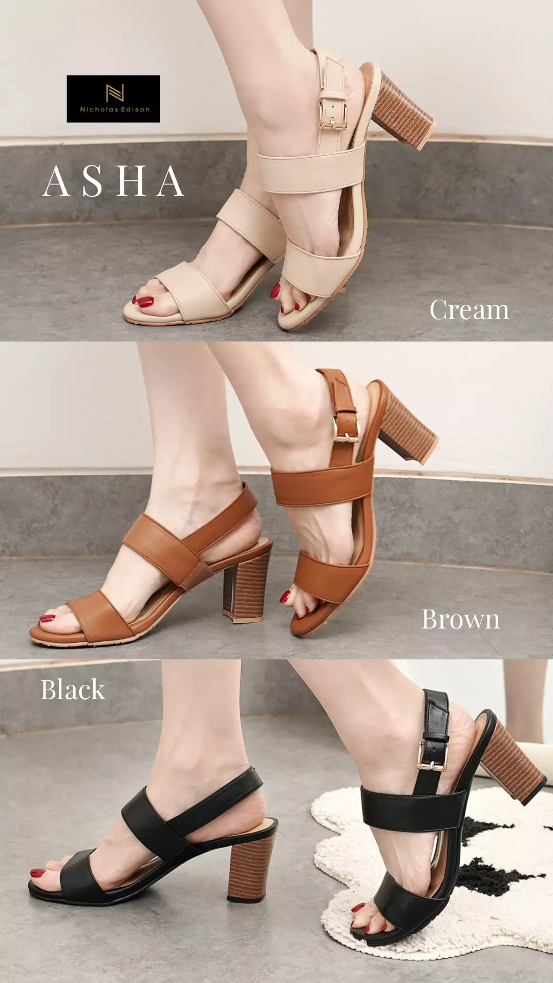 Nicholas Edison Heel Asha Brown