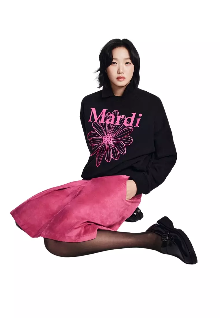 ●Mardi Mercredi●UNISEX SWEATSHIRT FLOWERMARDI_BL/ FUCHSIA SWEATSHIRT FLOWERMARDI_BLACK FUCHSIA - MARDI MERCREDI