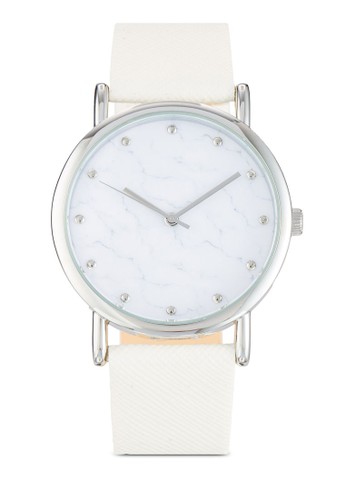 Marble Face Textured Strap Watch