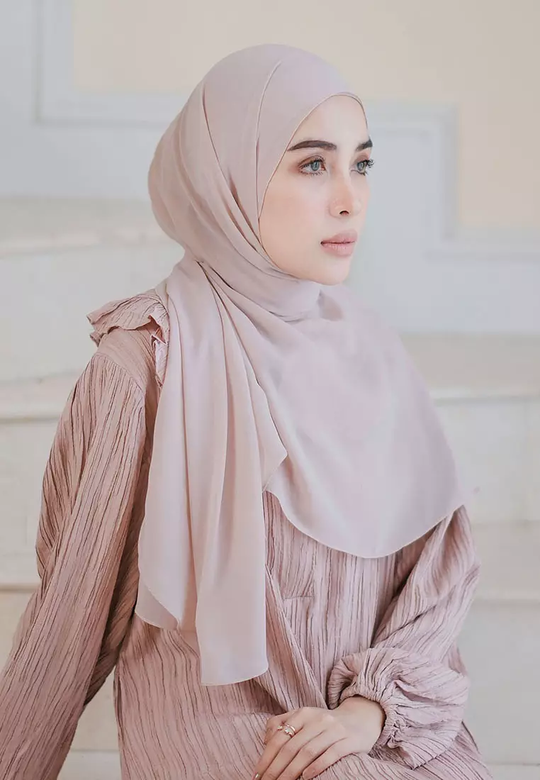 Ovel Shawl (Pashmina Oval Lozy x Hamidah) Nude Cream