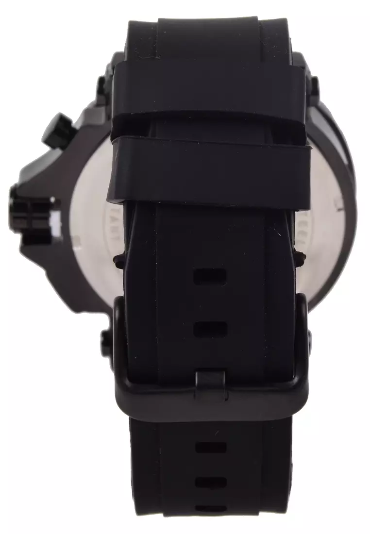 Viral Jam Tangan Analog Pria - Black Case Black Rubber Strap - VR033