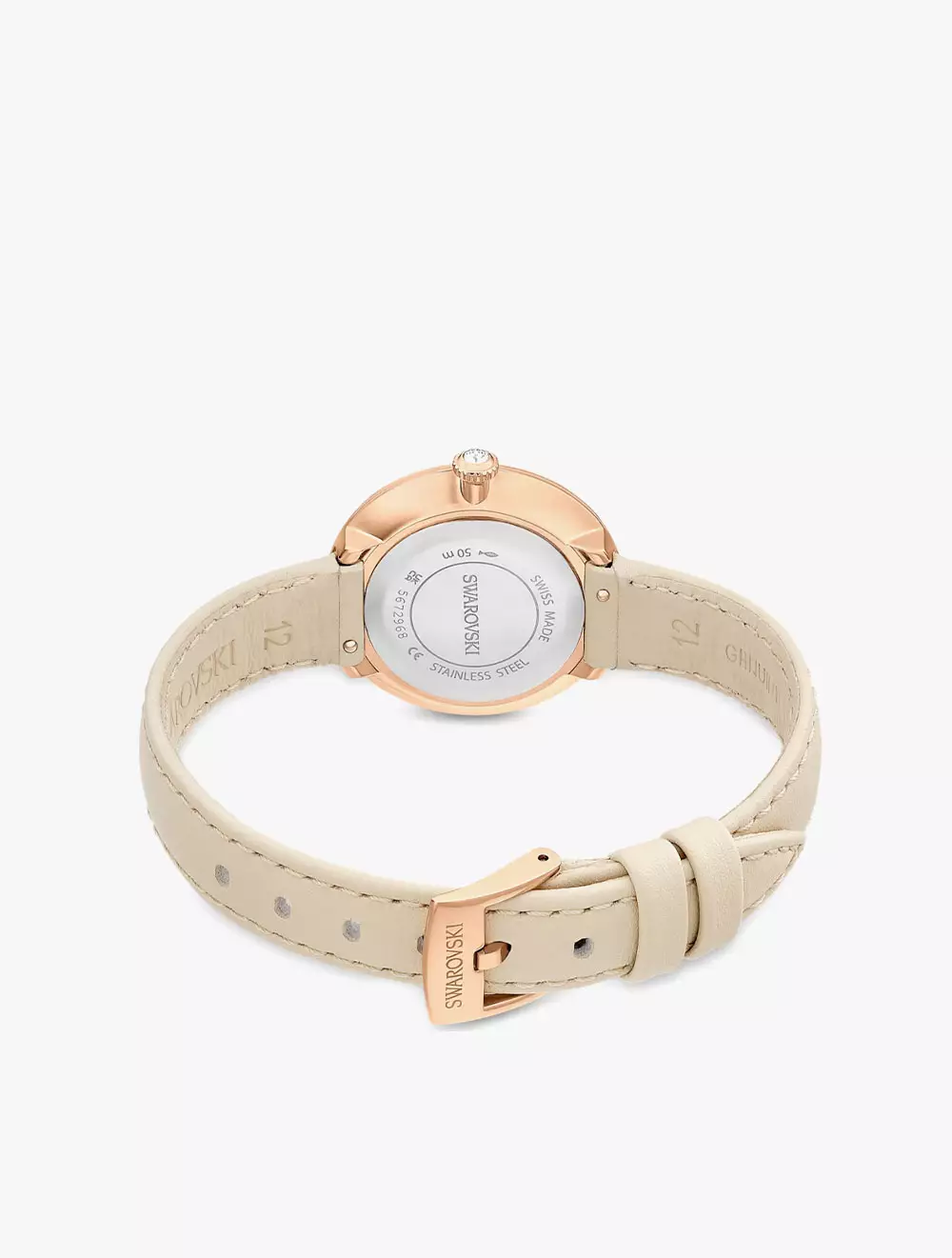 Certa Watch, Swiss Made, Leather Strap, Beige, Rose Gold-Tone Finish - Beige