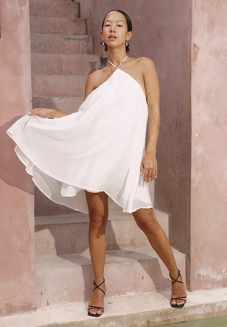 Buy KNUE Neck Tie Pleated Mini Dress 2024 Online ZALORA Philippines