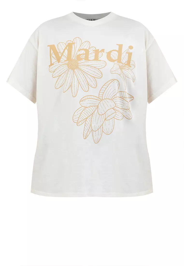  Tshirt Triple Flower_Cream Peanut