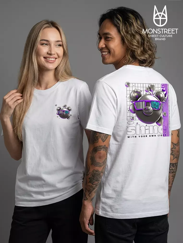 Monstreet Kaos Katun Combed 24S Grafis Reguler Fit Putih Tshirt UTR143 Cotton Combed 24S Graphic Tshirt Regular Fit White Tshirt