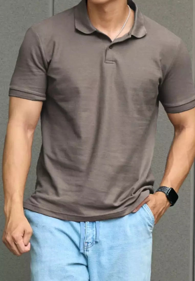 Kale Park Dark Grey 02/ Kaos Polo Pria Lengan Pendek Kerah / Polo Shirt Slim Fit