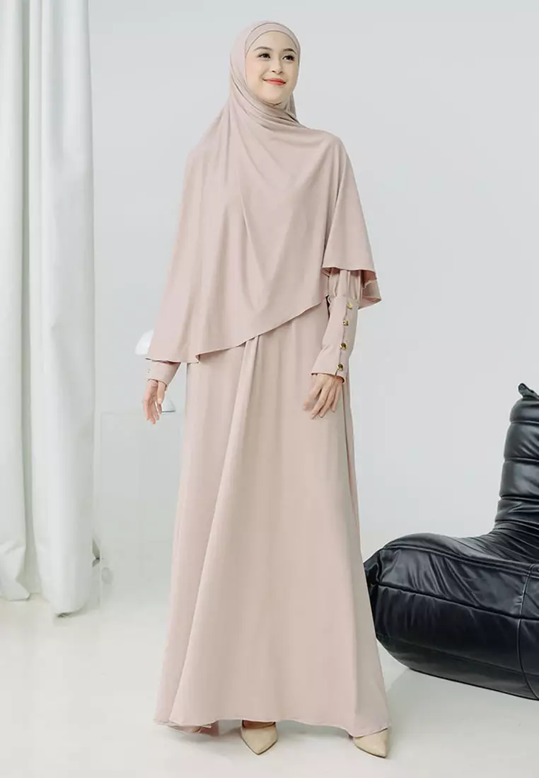 Hafisa Abaya Set Soft Beige