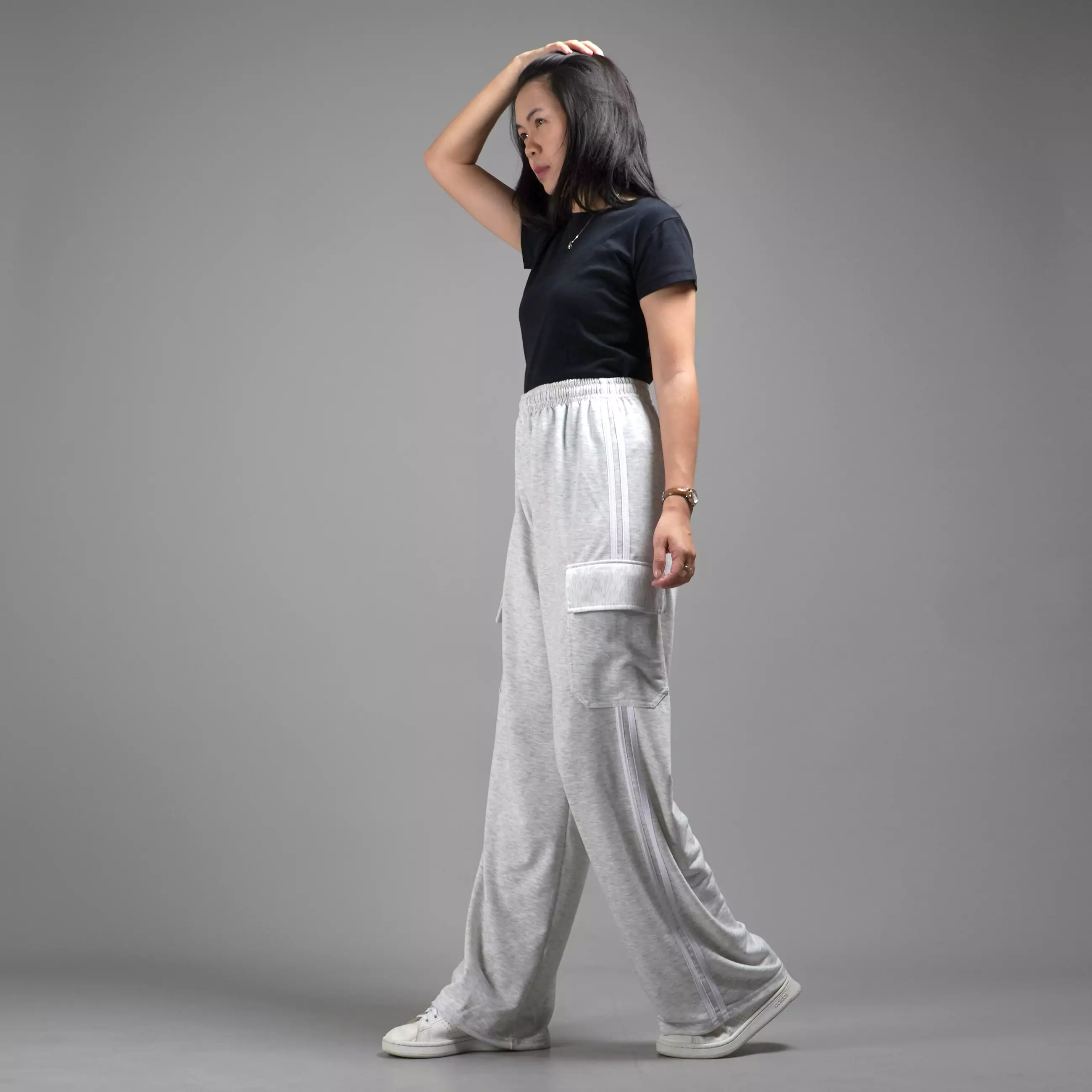  JOLIE Cargo Pants Wanita Celana Kargo Wanita Panjang - GREY
