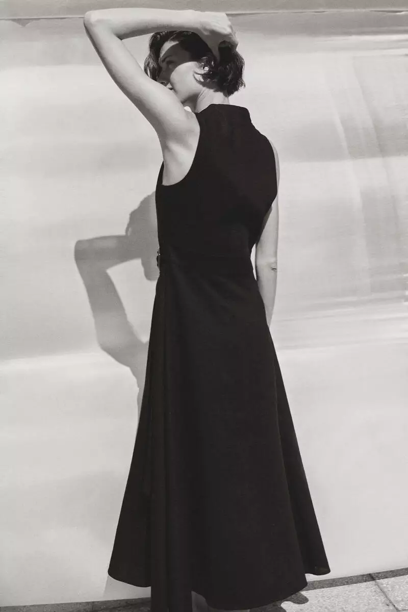 Linen-blend wrap dress