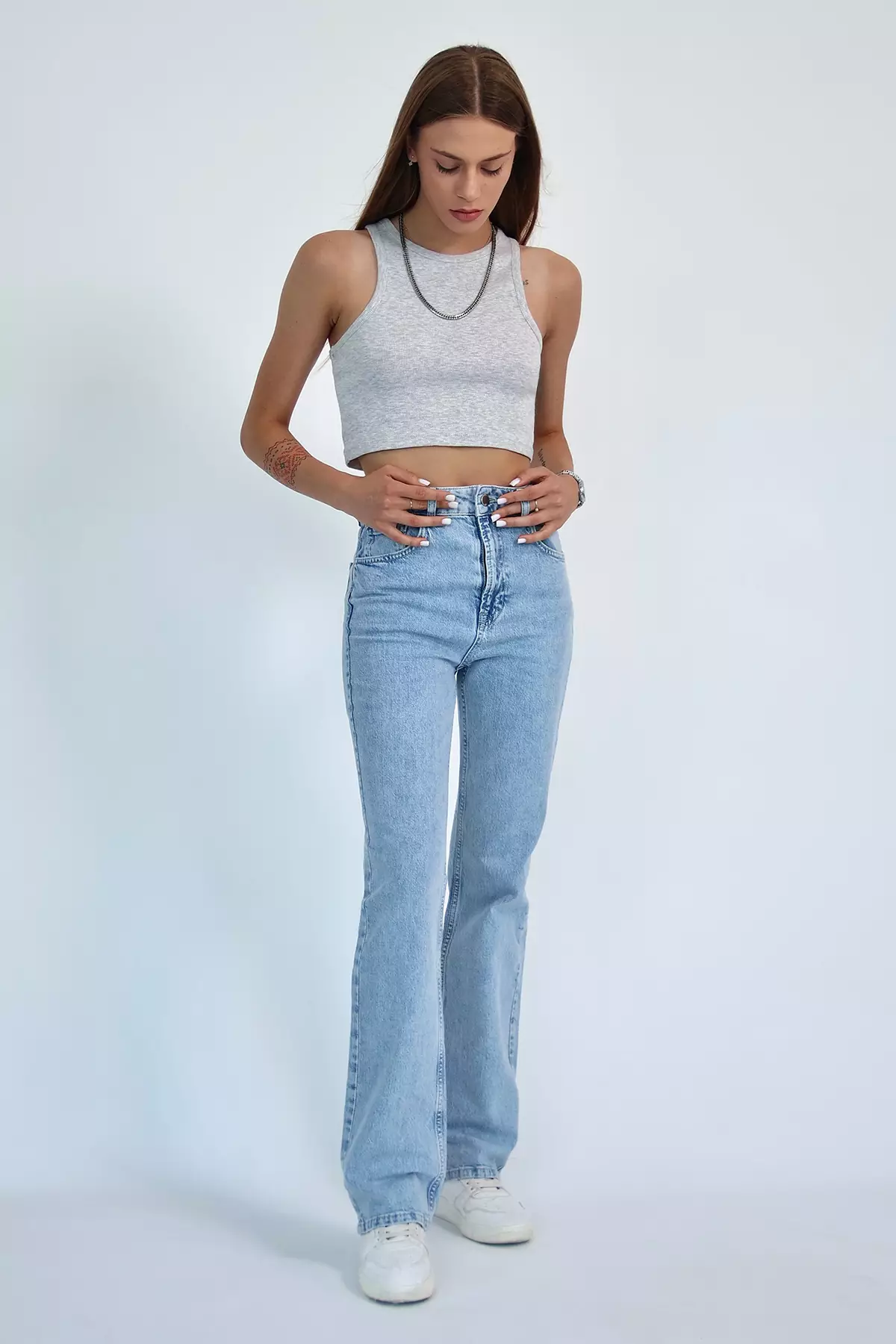 High Waist Straight Cut Comfort Jeans