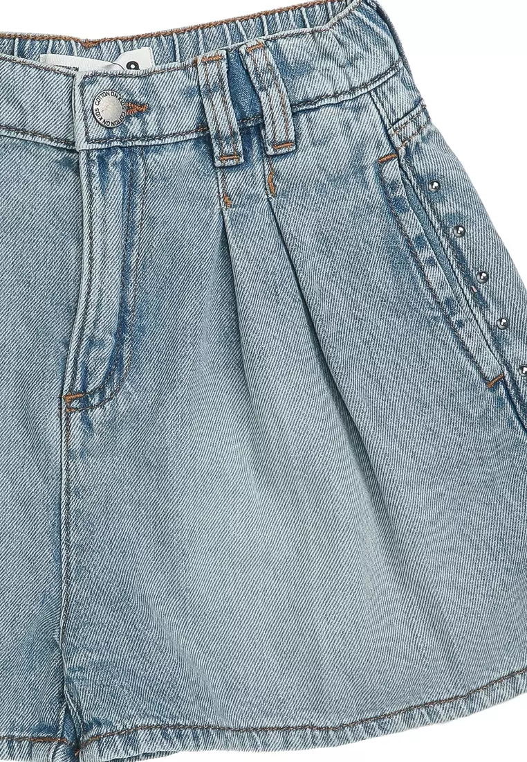 Sarai Pleat Front Denim Shorts