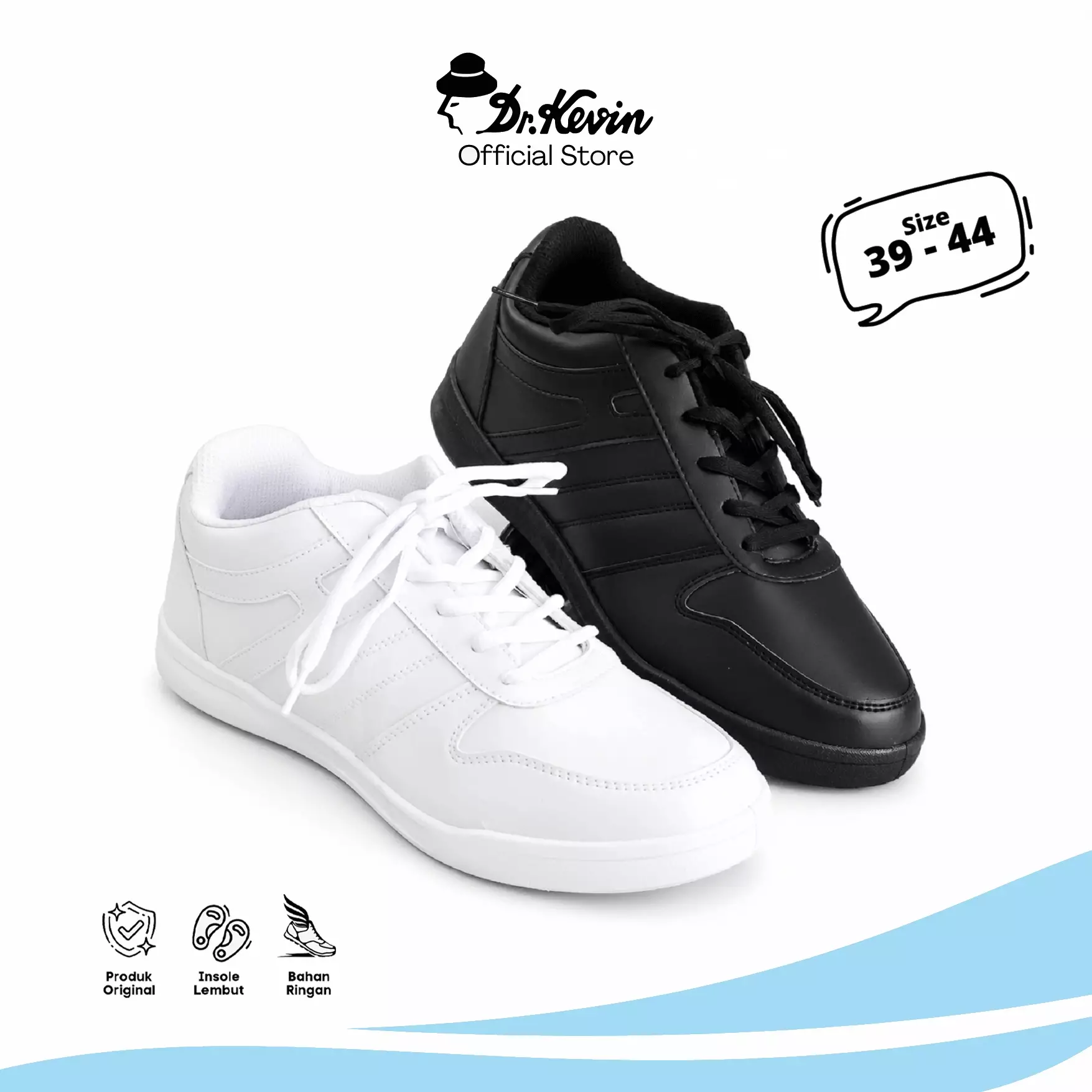 Dr. Kevin Sepatu Sekolah Pria Kets Casual Fashion Trendy Sneaker Kulit 881-017
