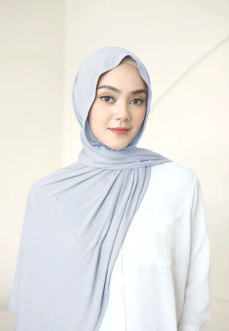 Pashmina Meleyot Basic Tencel Premium - Polar Blue
