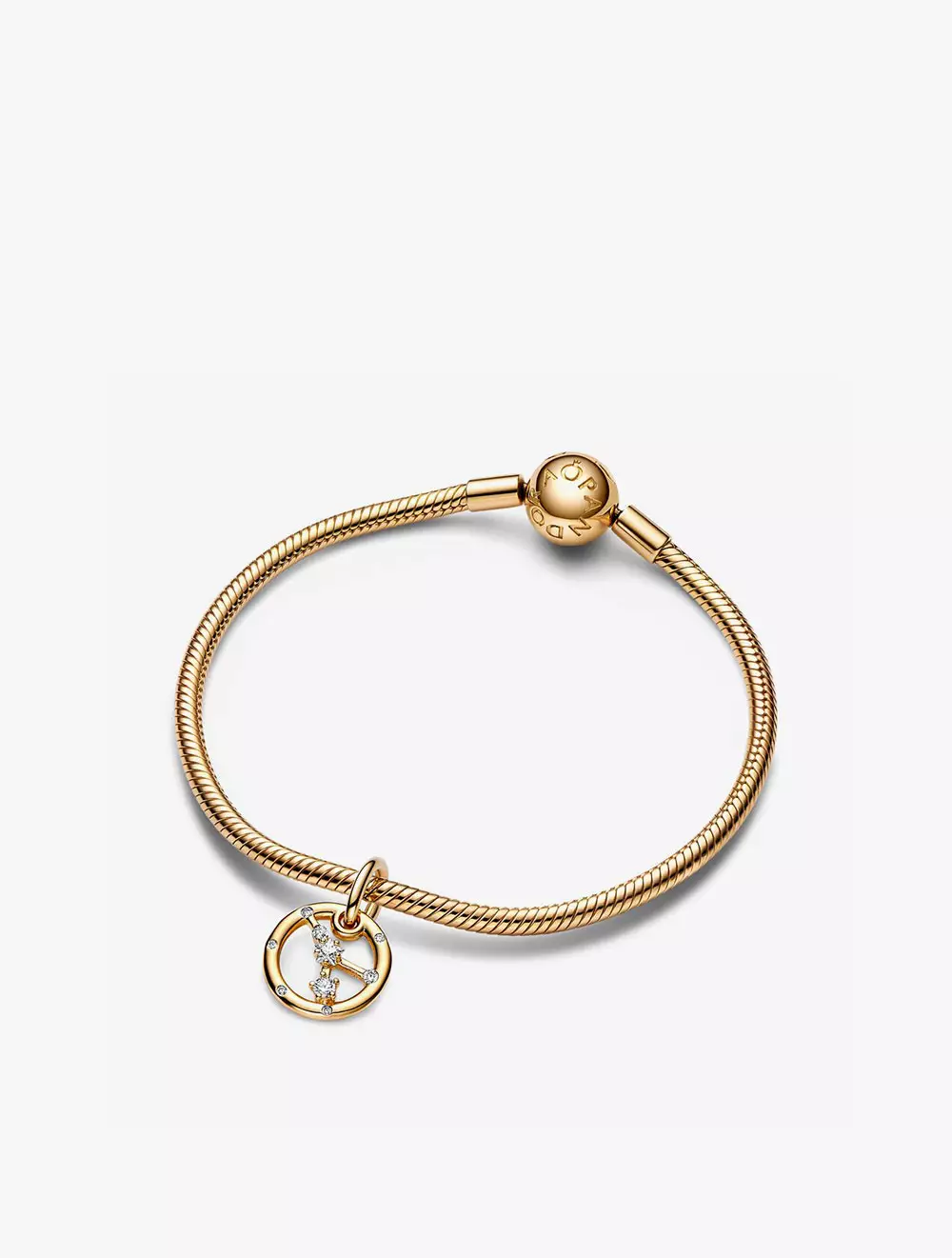 Cancer zodiac 14k gold-plated dangle with clear cubic zirconia