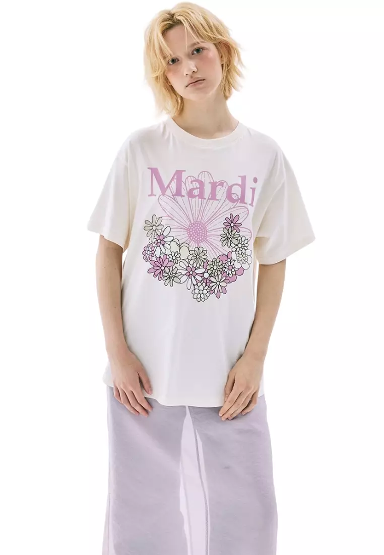 Tshirt Flowermardi Jardin - Cream Pinklavender