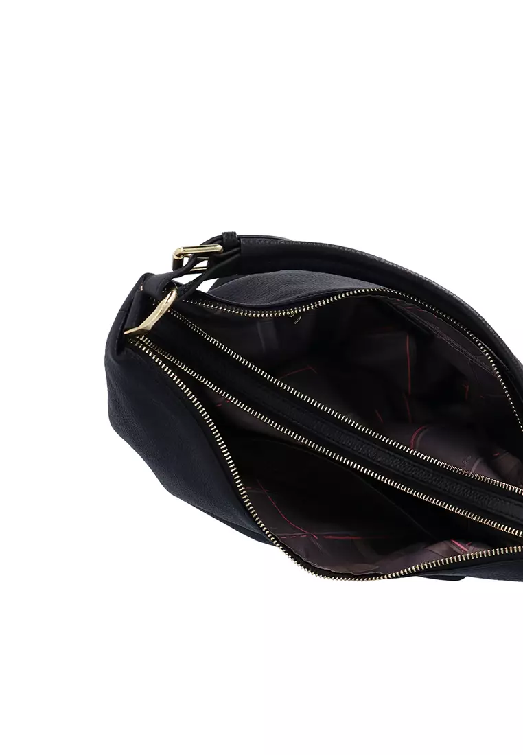 CR Robin Hobo Leather Bag - Black