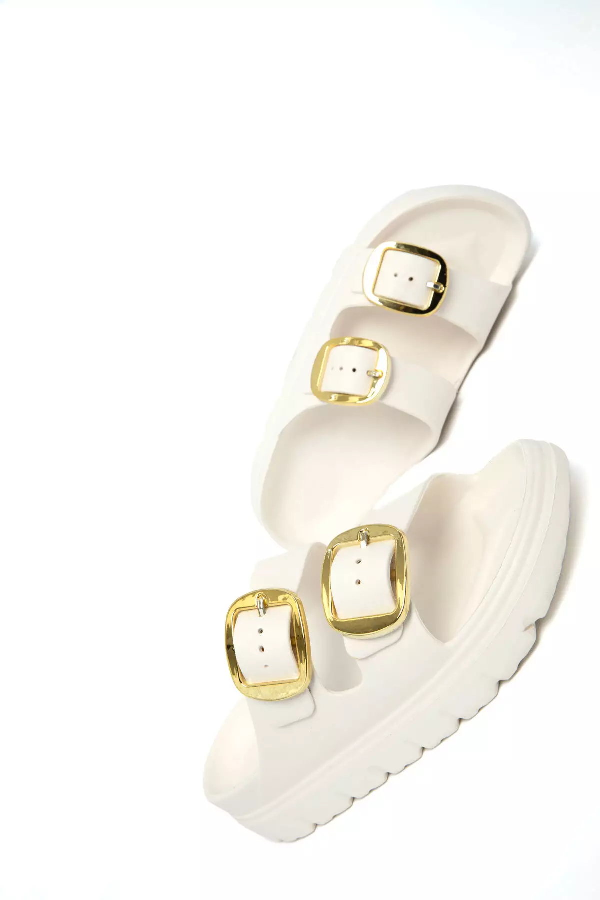 White Women'S Slippers 20418