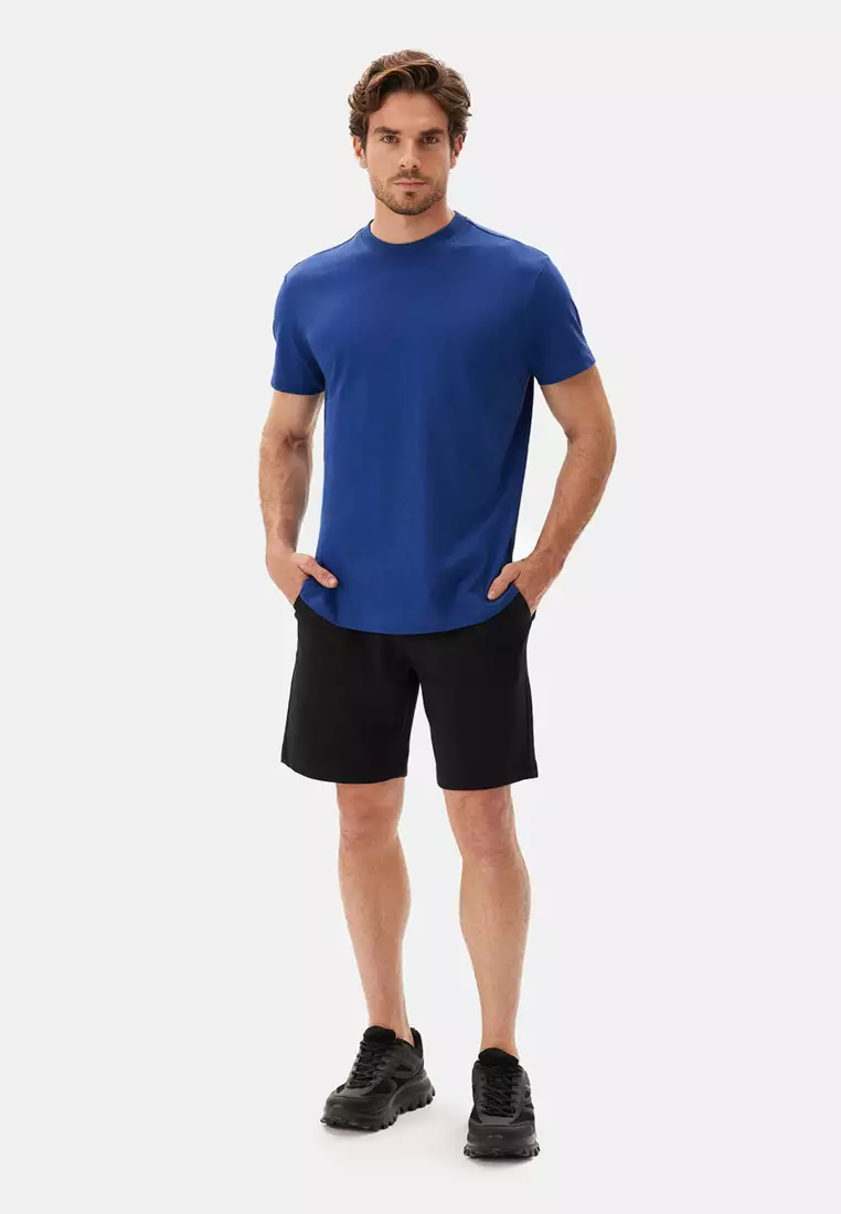 Navy T-Shirt, Crew Neck, Regular, Short Sleeve Loungewear for Men
