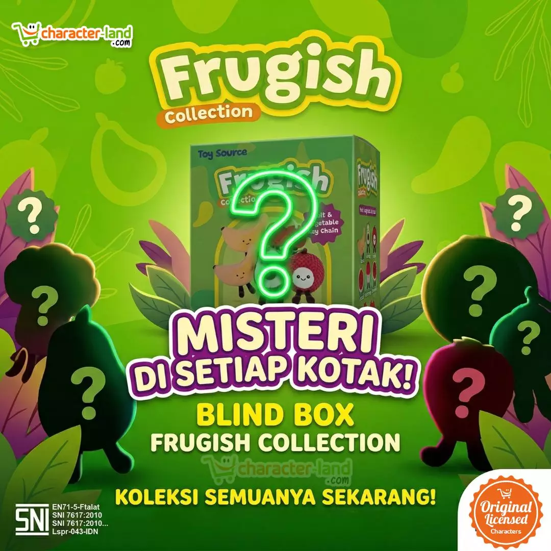 Mystery Blind Box Frugish Collection - Gantungan Kunci Tas Boneka Plush Buah Sayur Lucu 10cm