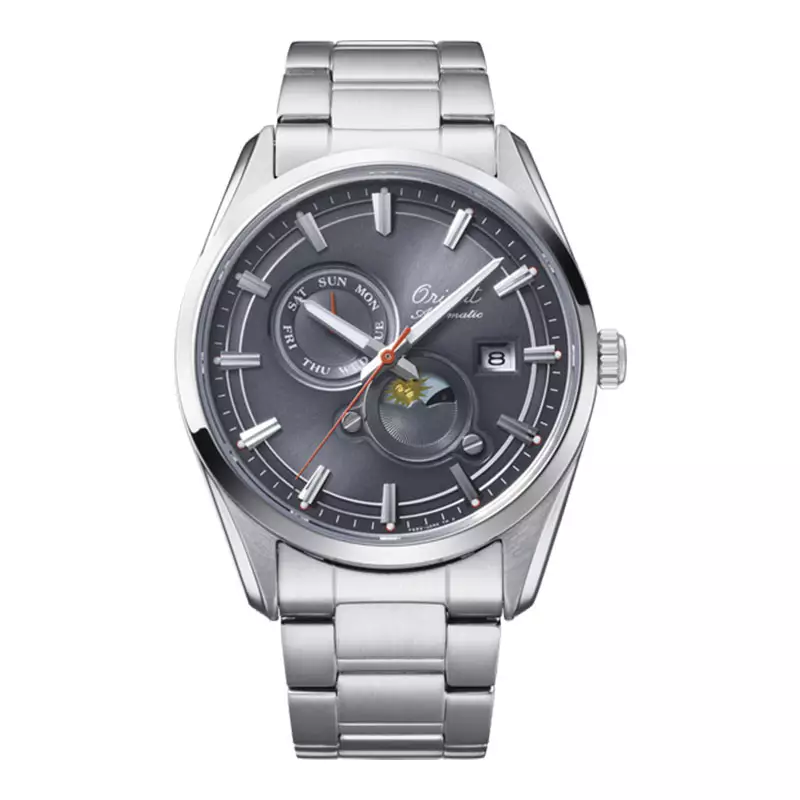 Jam Tangan Pria Orient Contemporary RA-AK0311N 75th Anniversary Stretto Sun and Moon Metal Strap Limited Edition