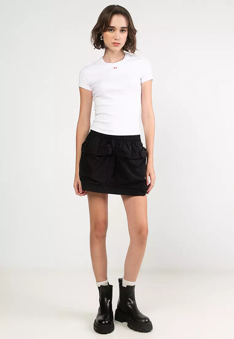 Crinkled Mini Cargo Skirt