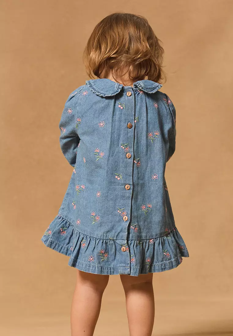 Denim Dress With Peter Pan Collar