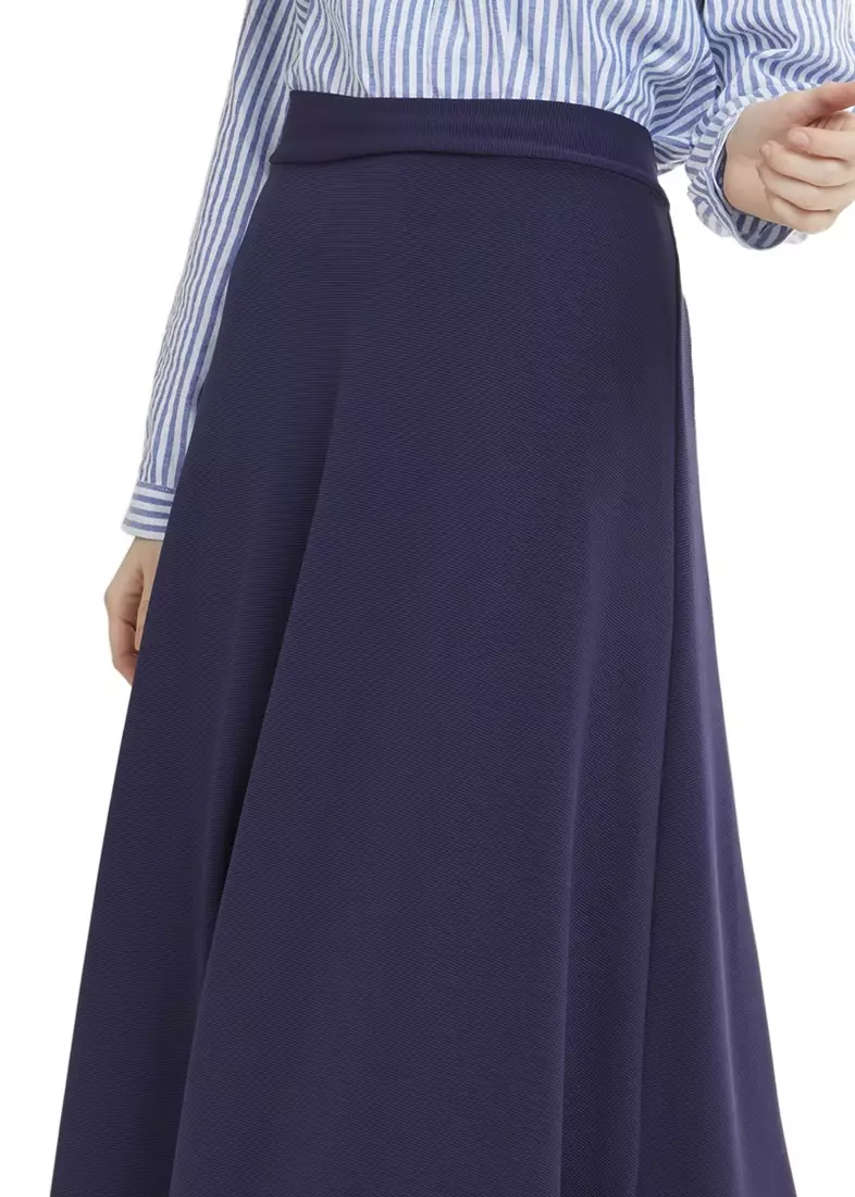 Viani Maxi Skirt Plain Rok Panjang Bawahan Wanita Relaxed Fit - Navy