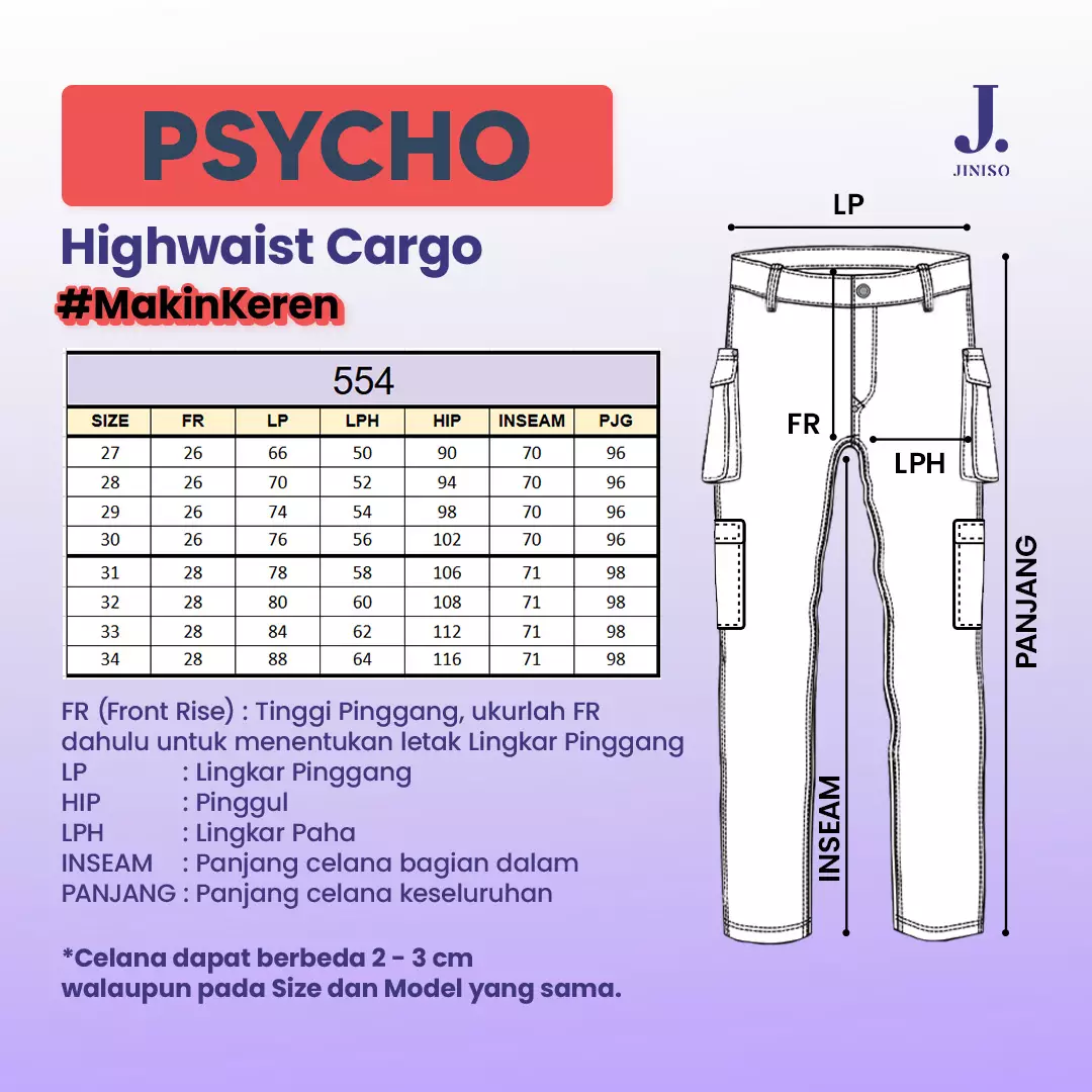Highwaist Cargo Loose Jeans 553 PSYCHO