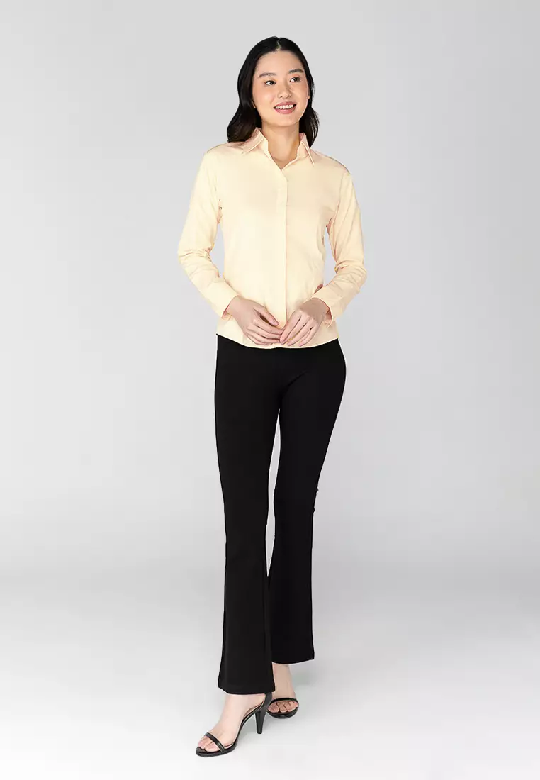Della Long Sleeve Office Blouse
