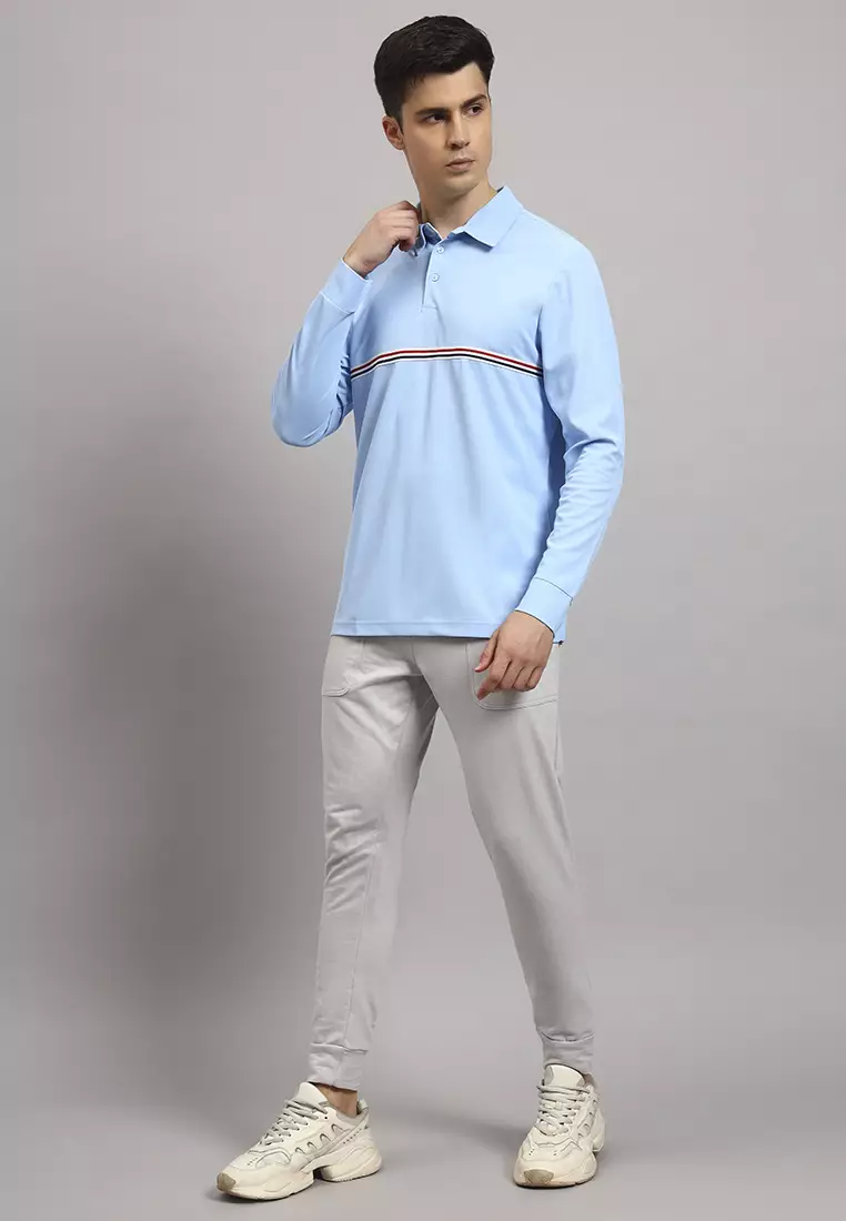 Men's Stride Oxford Versatile Active Workday Blue Tshirt