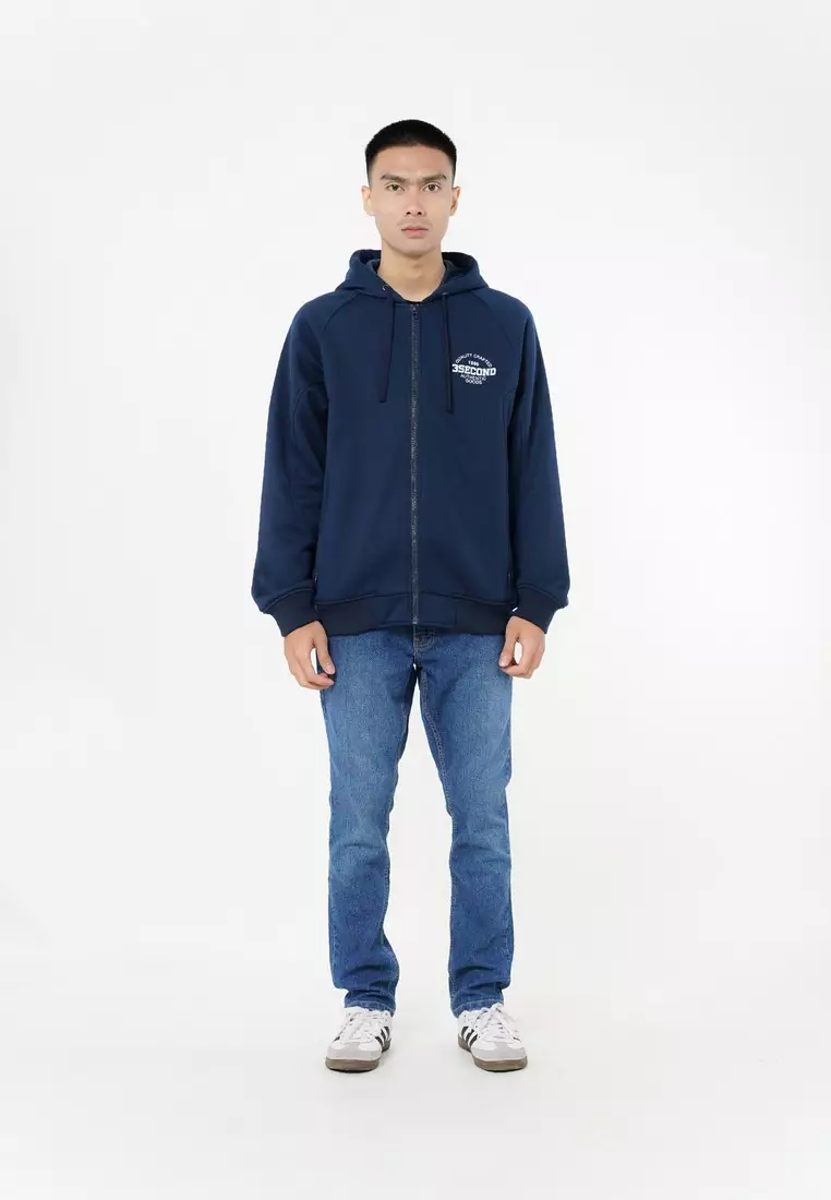 3Second Men's Jacket Hoodie Sweatshirt Regular Fit Fleece Authentic Goods OL-C020925