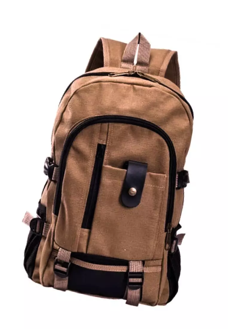 Victor Backpack Tas Ransel Pria Canvas Large Compartment Material Fabric ORIGINAL - Khaki