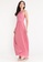 Bebebeige pink BebeBeige Halter Neck Sleeveless Solid Color Maxi Evening Long Dinner Dress 596A3AAF44C30AGS_3