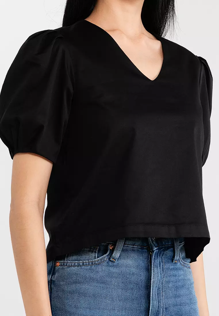 Puff Sleeve Cotton Blouse