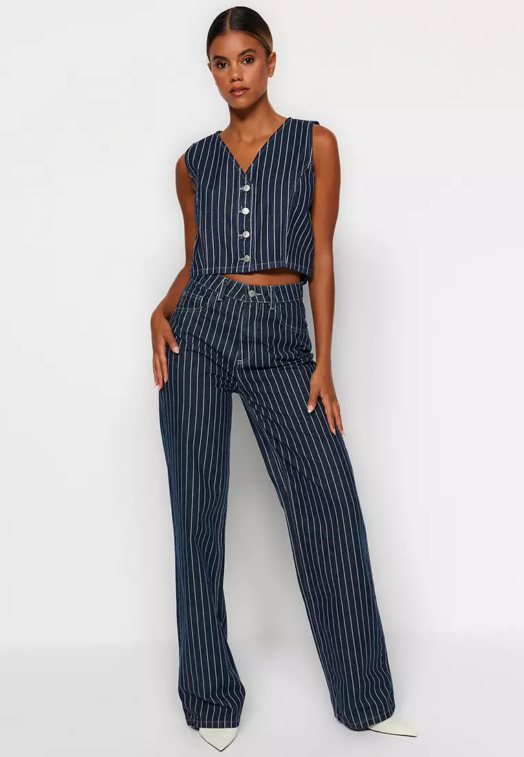 Striped jeans online store
