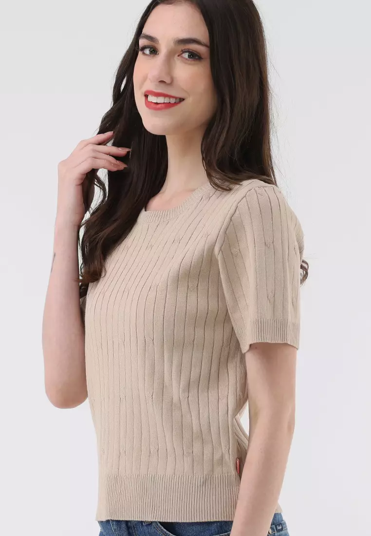 Short Sleeve Knitted Blouse