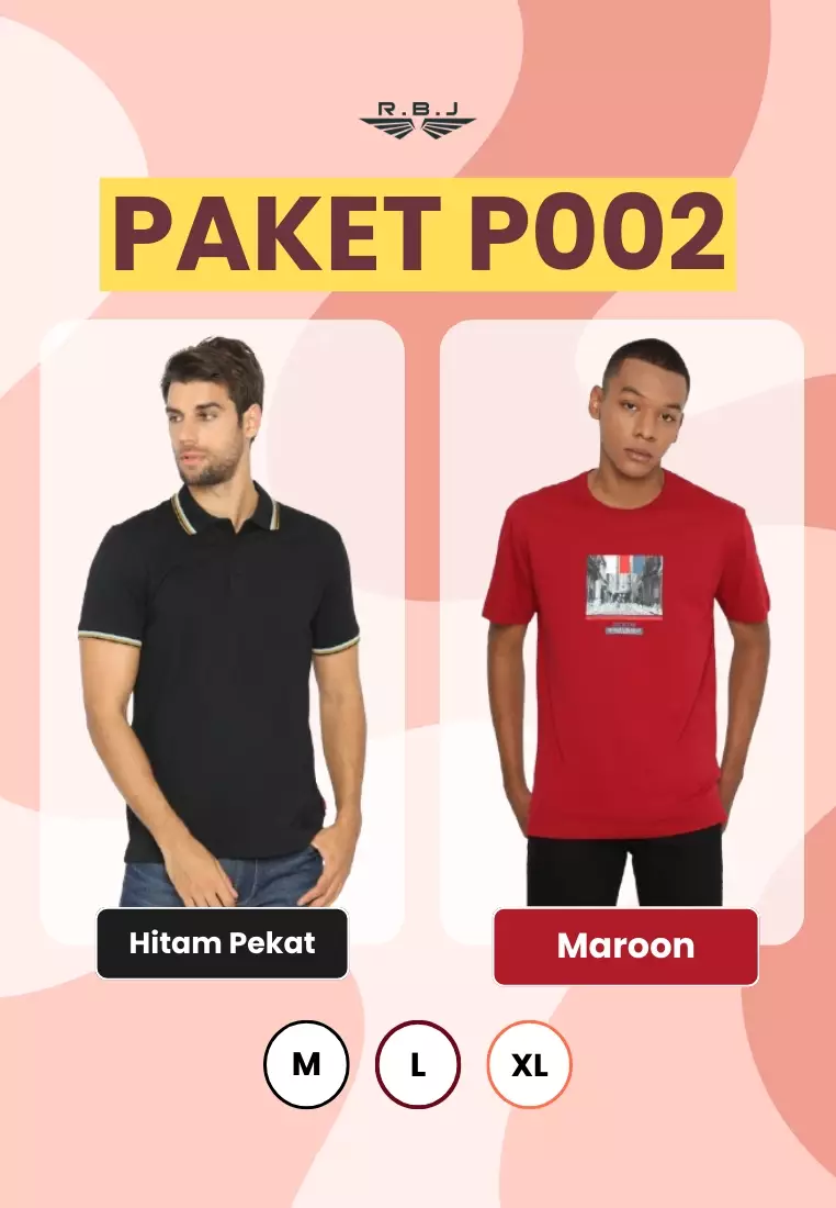 Buy 1 Get 1 Polo Shirt + T-Shirt Pria