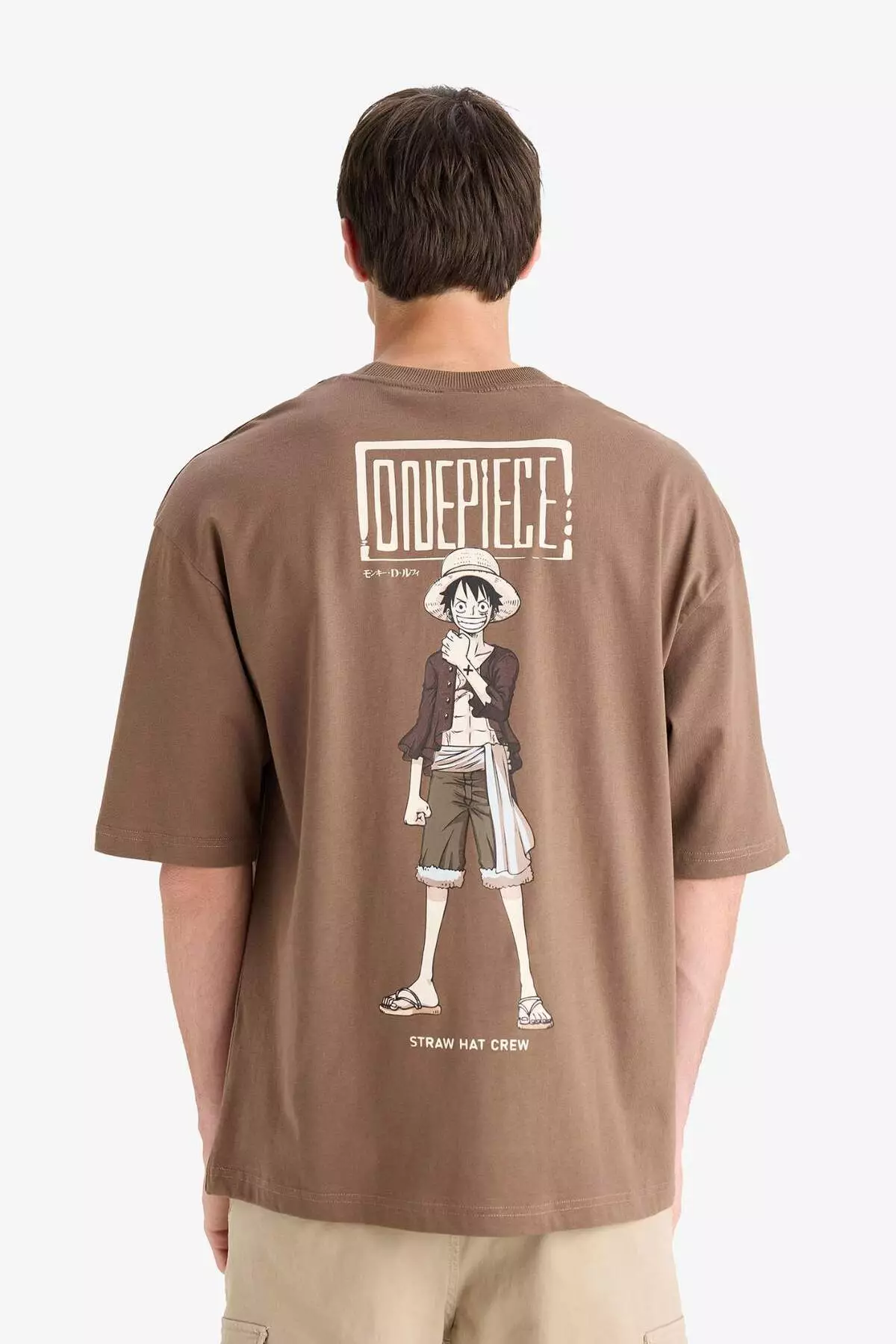 100% Cotton One Piece Loose Fit Crew Neck Back Printed Short Sleeve T-Shirt E0713Ax25Sm