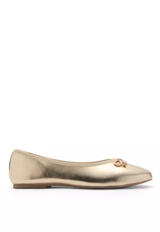 Metallic Bow Ballerinas