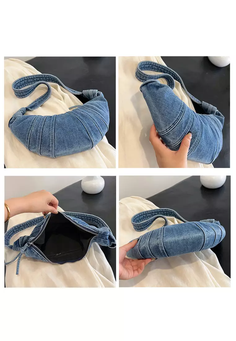 Denim casual Japanese shoulder bag crossbody dumpling bag