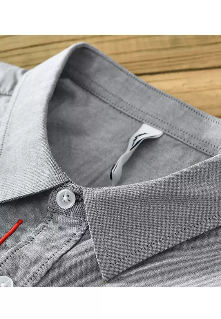 條紋刺繡休閒襯衫 WM-M8805