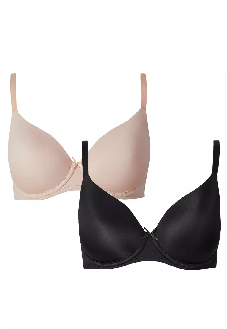 2 Pack Padded Full Cup T-Shirt Bras